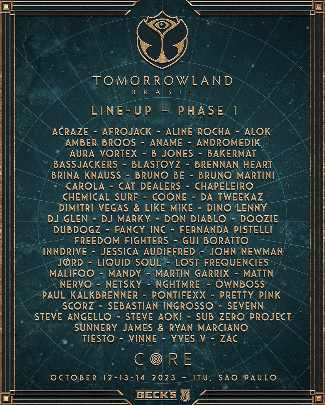 Discover phase 1 of the line-up for Tomorrowland Brasil 2023, tickets go on sale this Thursday