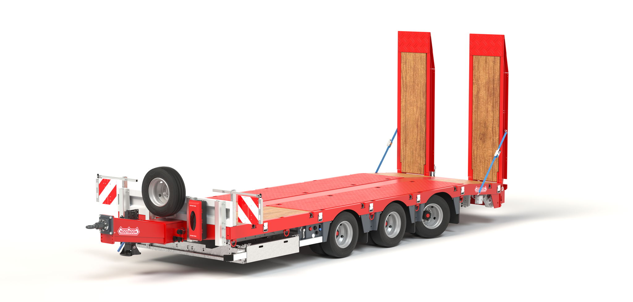 Including 3-metre hydraulically operated ramps, the dead weight is only approximately 6,700 kg.