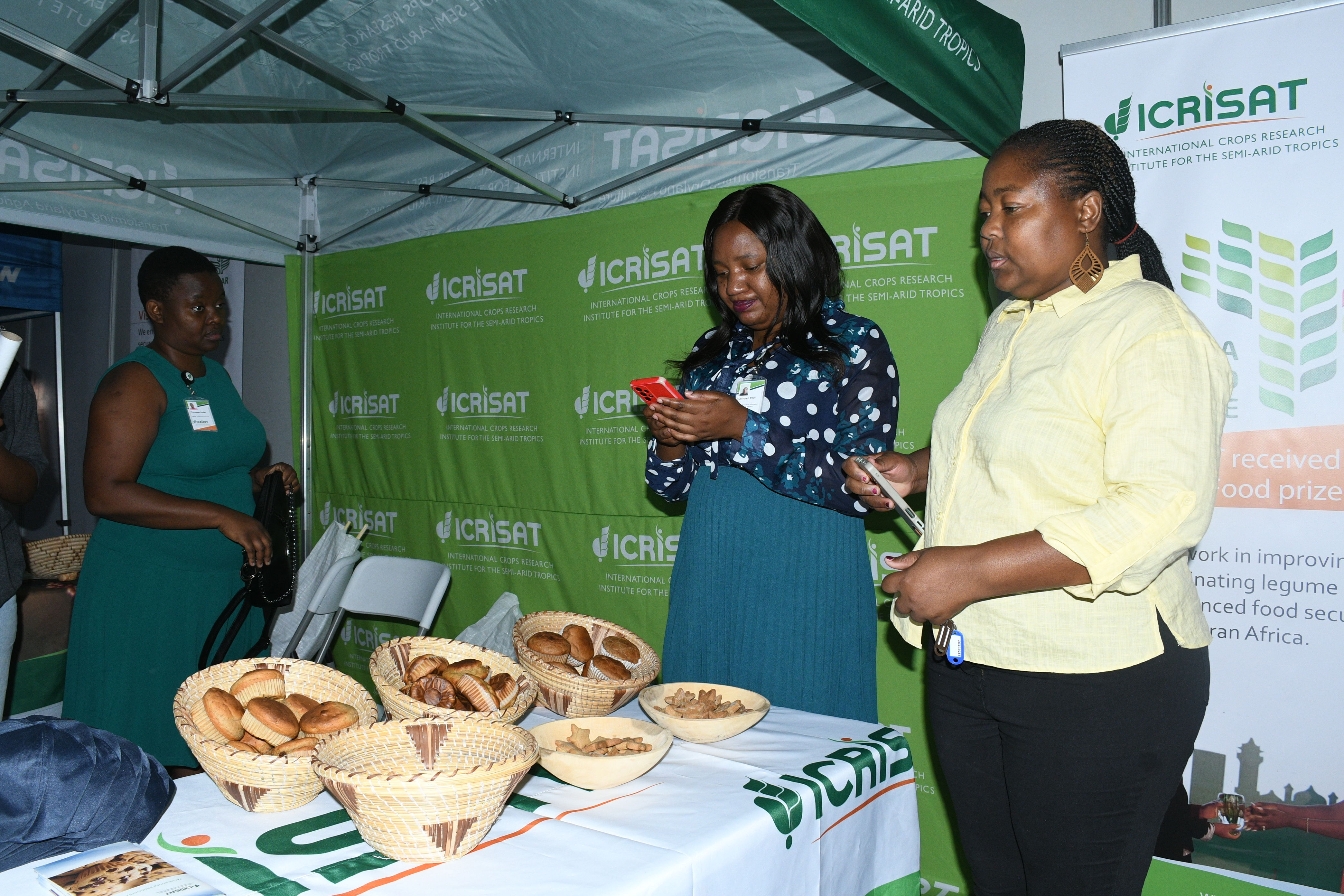 ICRISAT's value-added ​products on display at the conference.