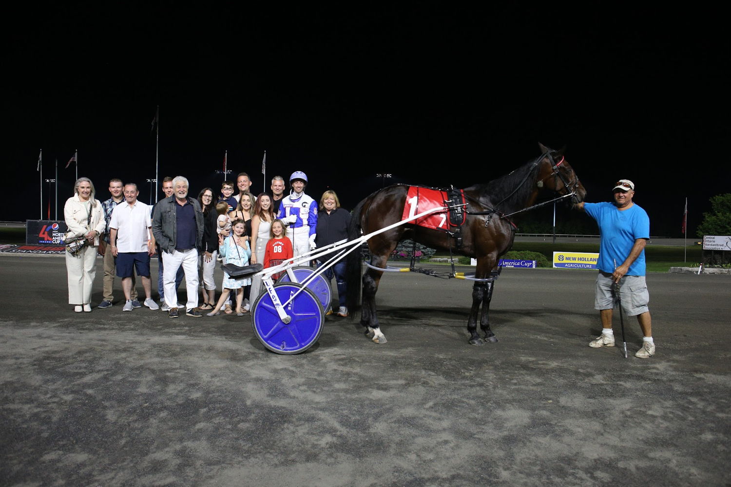 Its My Show and connections in the winner's circle for the third Pepsi North America Cup Elimination on June 10, 2023 at Woodbine Mohawk Park (New Image Media) 