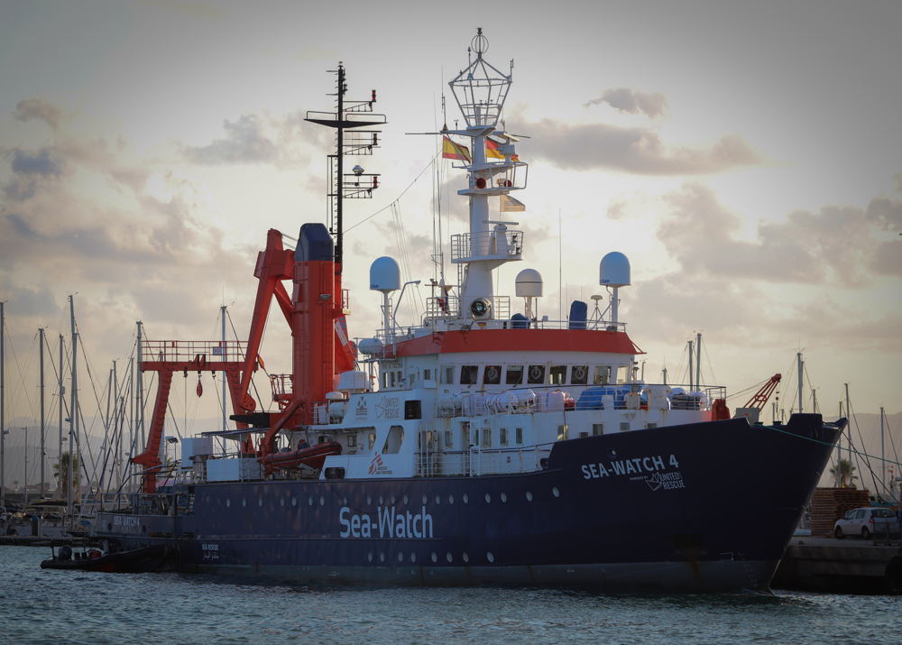 Sea-Watch 4 in the port of Burriana, Spain, as it prepares to embark on its first lifesaving mission to the Central Mediterranean. Copyright: Hannah Wallace Bowman/MSF Sea-Watch 4 in the port of Burriana, Spain, as it prepares to embark on its first lifesaving mission to the Central Mediterranean. Copyright: Hannah Wallace Bowman/MSF