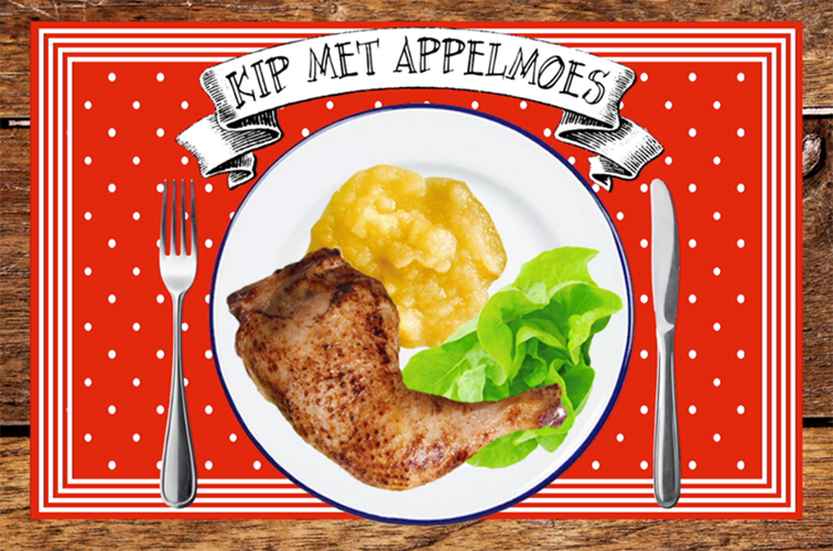 Kip met appelmoes