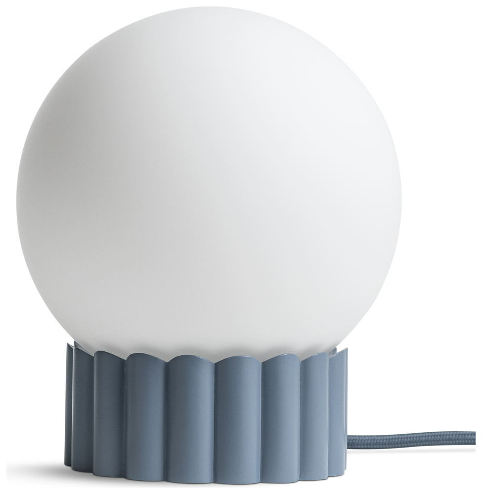 Habitat Ribbed Globe Table Lamp - Blue & White, £25
