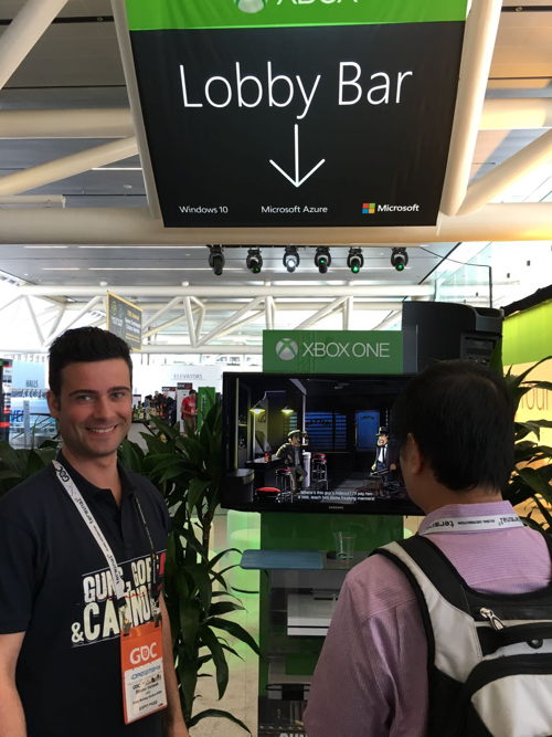 Guns, Gore & Cannoli 2 op de Xbox stand van Microsoft. 