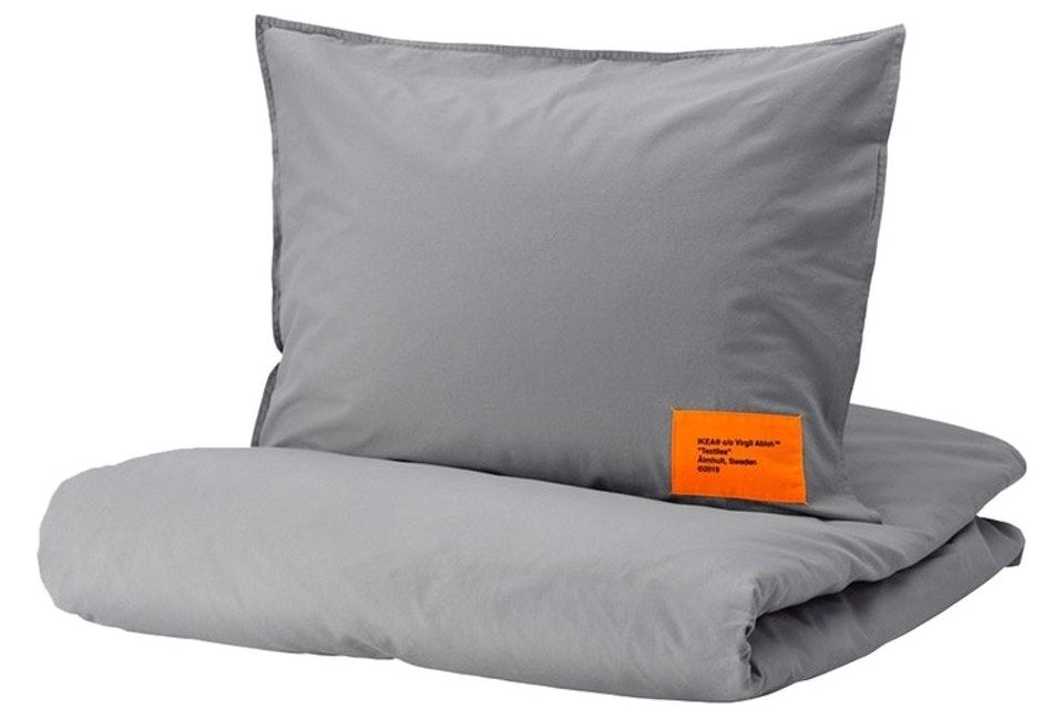 Virgil Abloh-x IKEA MARKERAD-EU-Duvet Cover and Pillowcase - Gray