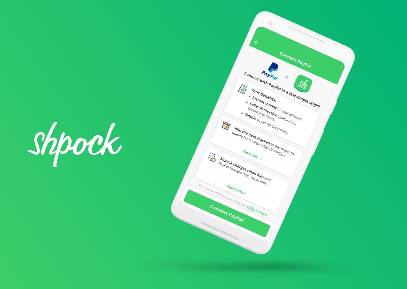 Shpock offers PayPal as a payment method