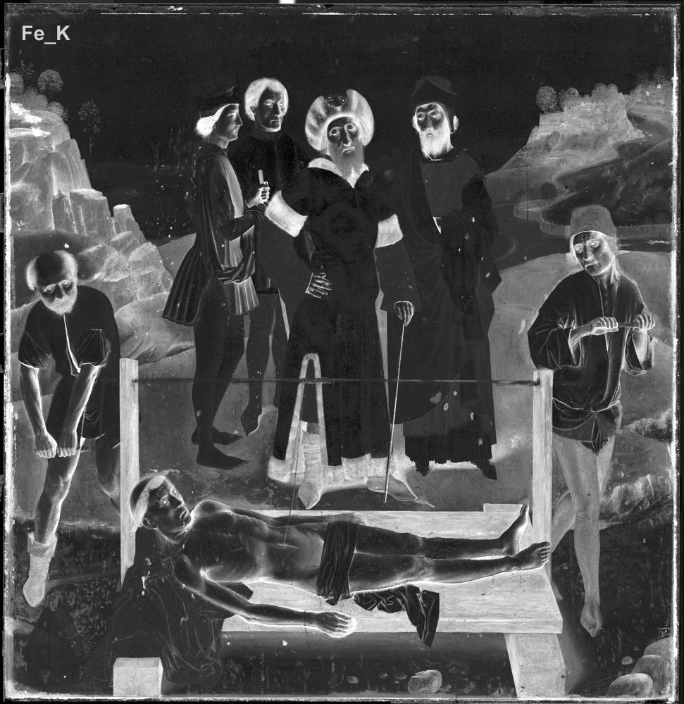 ‘Triptyque avec le martyre de saint Érasme’ [macro-XRF, fer], Dieric Bouts, vers 1460-1464, M Leuven / Église Saint-Pierre © AXIS-Group UAntwerpen, Stijn Legrand, Geert Van der Snickt
