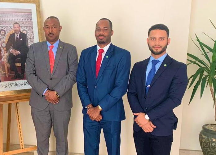 (From left to right) His Excellency Ambassador Ian M. Queeley, ECS Embassies; Mr. Kurt M. Williams, First Secretary and Head of Chancery, ECS Embassies; and Mr. Christian-Amir Wayne, Second Secretary and Economic Attaché, ECS Embassies.