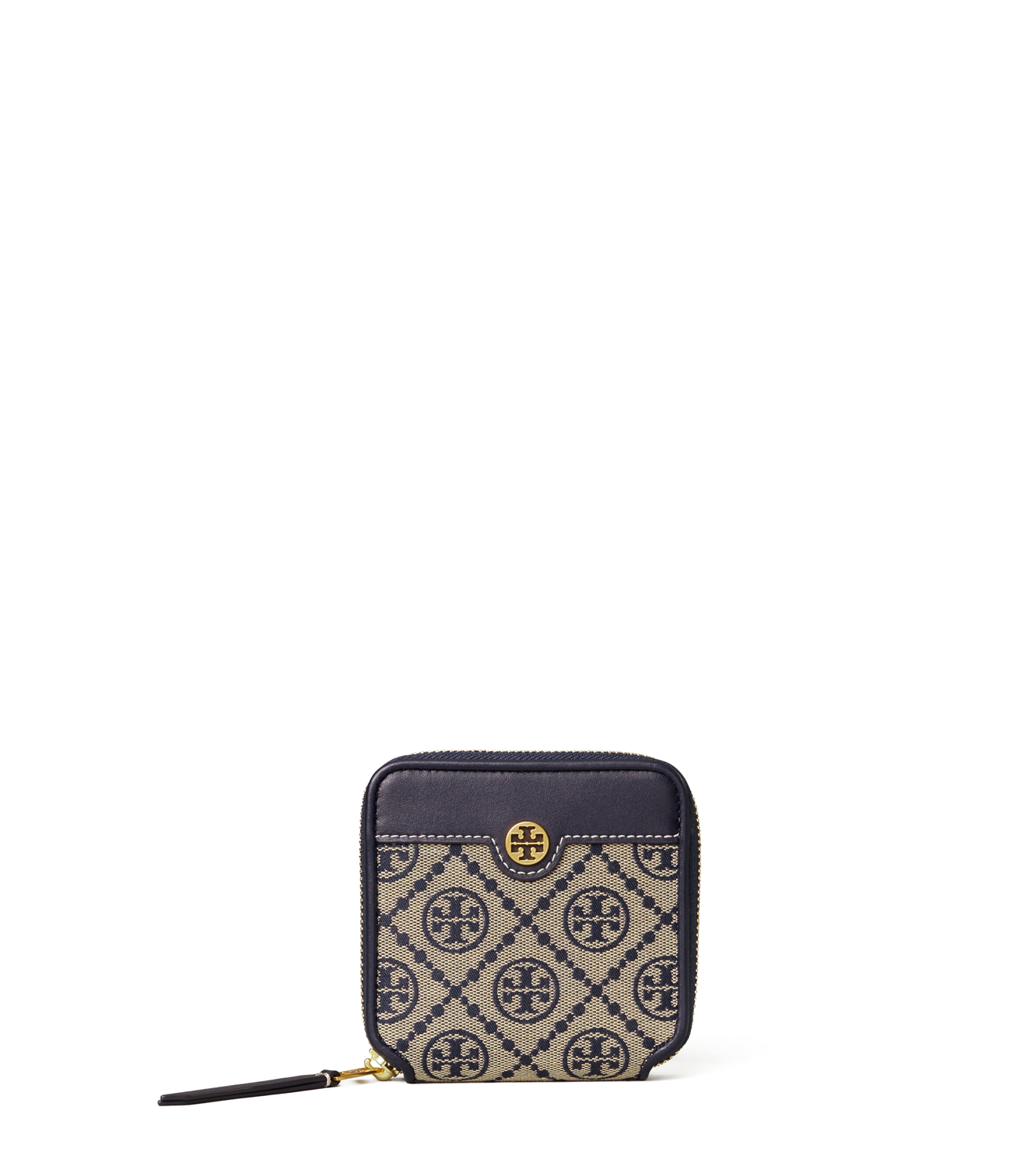 TB T Monogram Jacquard Bi-Fold Wallet 79381 in Tory Navy