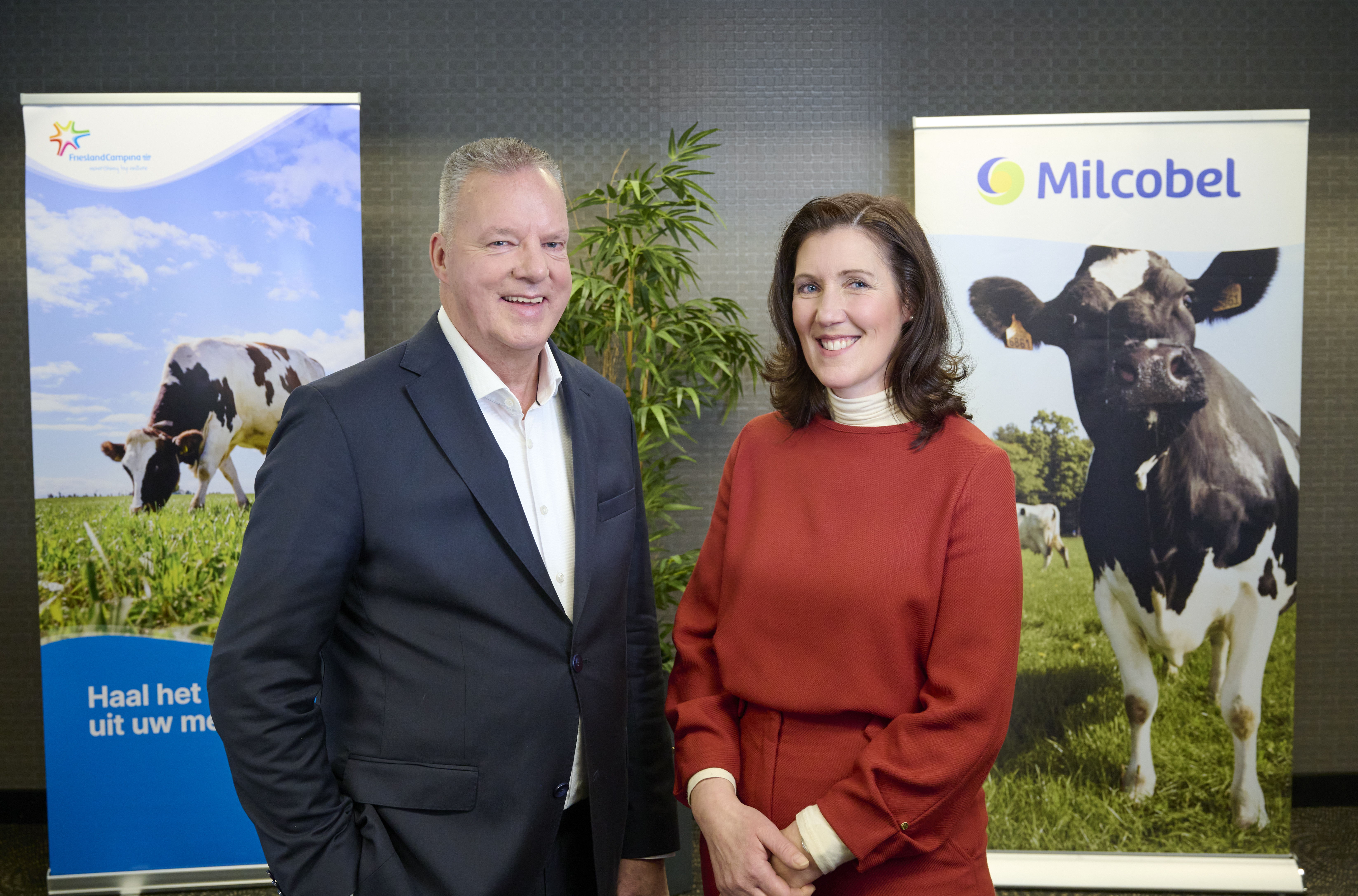 Sybren Attema, Président FrieslandCampina et Betty Eeckhaut, Présidente de Milcobel