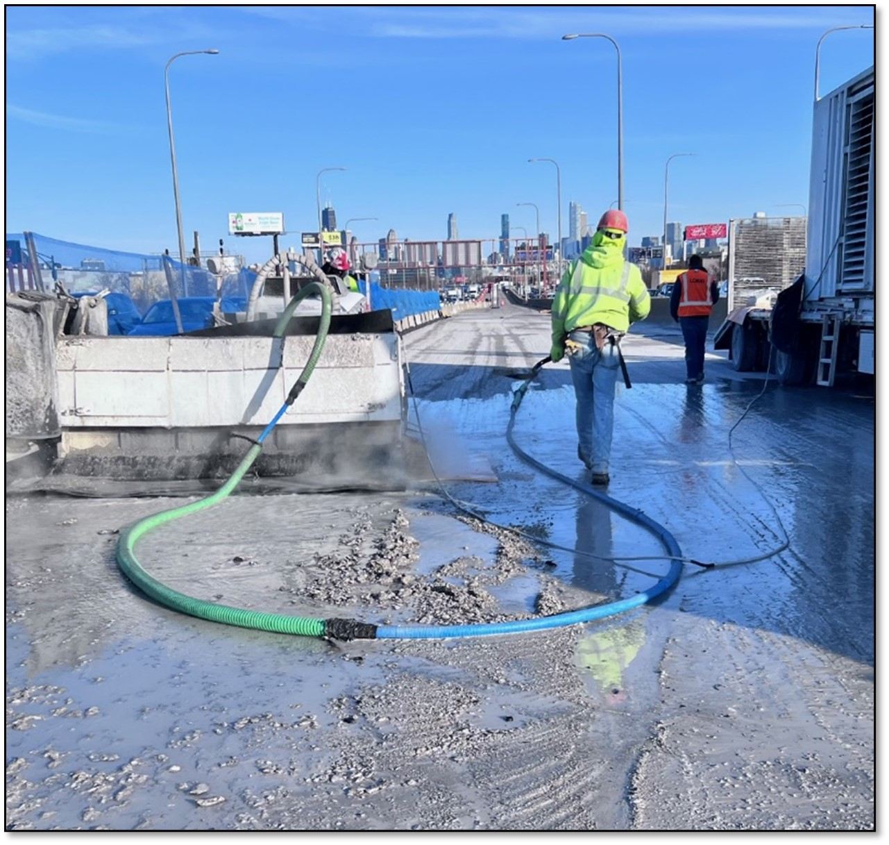 Bridge deck hydro-scarification Bridge deck hydro-scarification