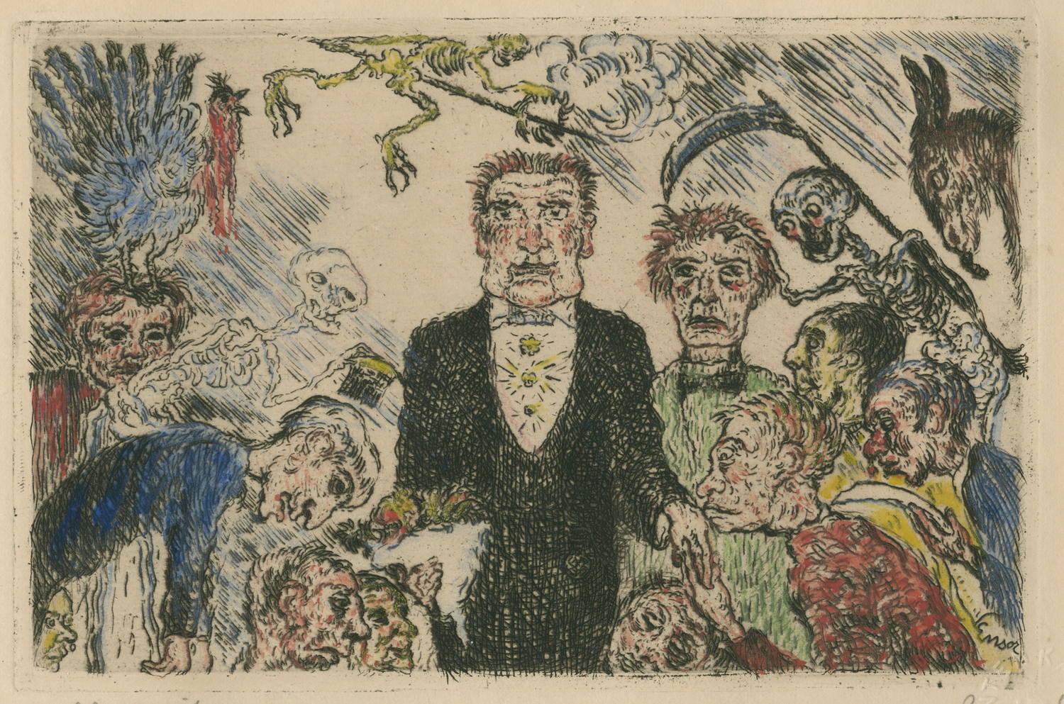 Pride, 1904, etching and watercolor, Collection City of Antwerp, Museum Plantin-Moretus, PK.MP.04981 De hoogmoed,1904, ets en waterverf, collectie Stad Antwerpen, Museum Plantin-Moretus, PK.MP.04981 L’orgueil, 1904, eau-forte et aquarelle, collection la ville d’Anvers, Musée Plantin-Moretus, PK.MP.04981