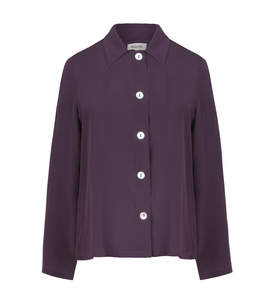 Mardi Edition - AW20 - Blouse olive en soie - Prune - 160€