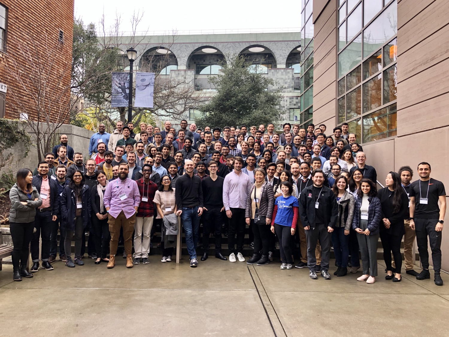 Full Stack Deep Learning Bootcamp March 2019 attendees on the U.C. Berkeley campus