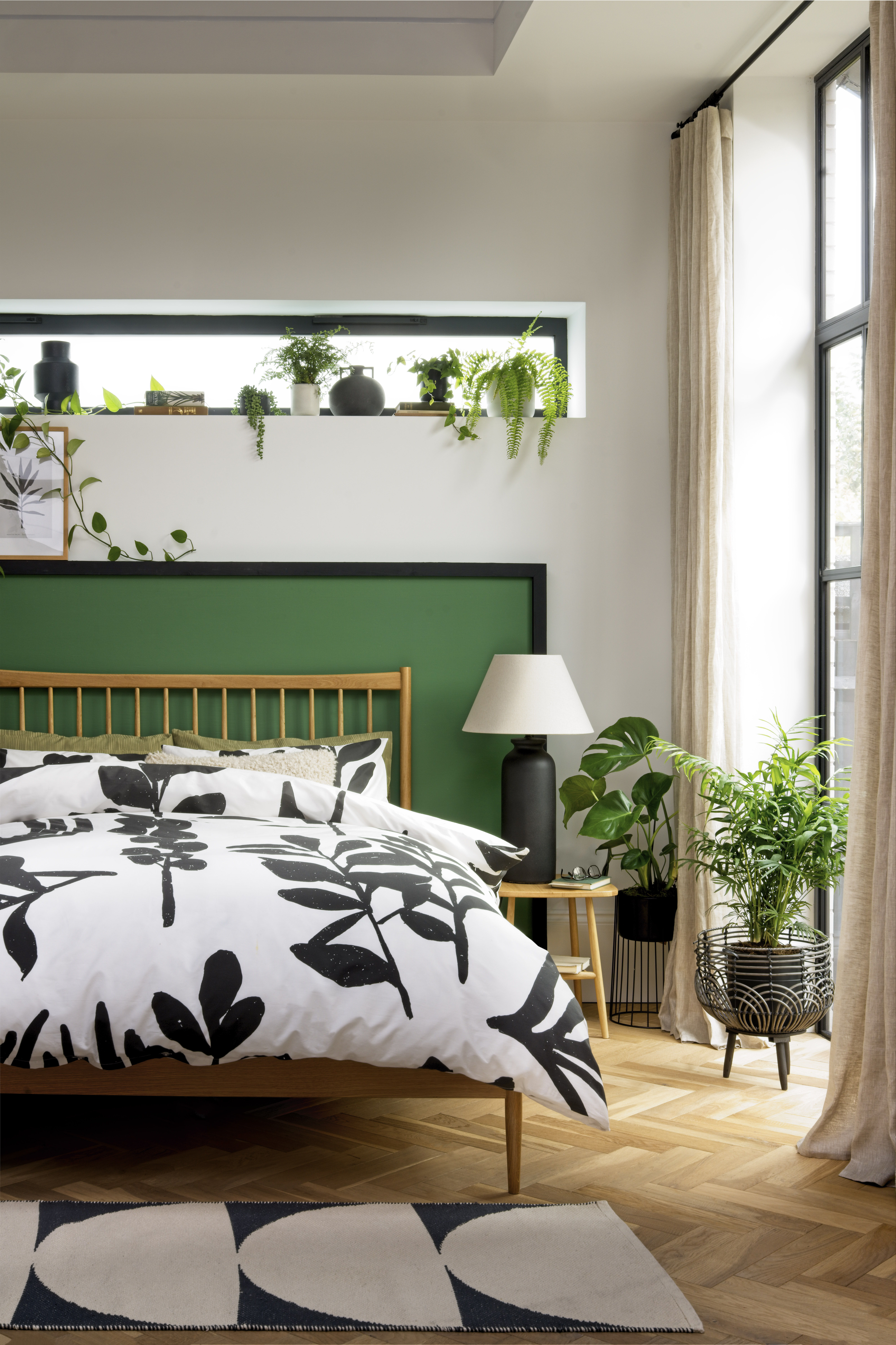 Bed Frame, £400; Table Lamp, £70; Side Table, £105; Planter on Legs, £30; Planter On Stand, £40; Bedding Set, £35; Half Moon Rug, £75; Black Handle Vase, £14; Small Planter White / Black, £6; Medium Vase White, £14; Faux Floral in Ceramic Pot, £10 Bed Frame, £400; Table Lamp, £70; Side Table, £105; Planter on Legs, £30; Planter On Stand, £40; Bedding Set, £35; Half Moon Rug, £75; Black Handle Vase, £14; Small Planter White / Black, £6; Medium Vase White, £14; Faux Floral in Ceramic Pot, £10