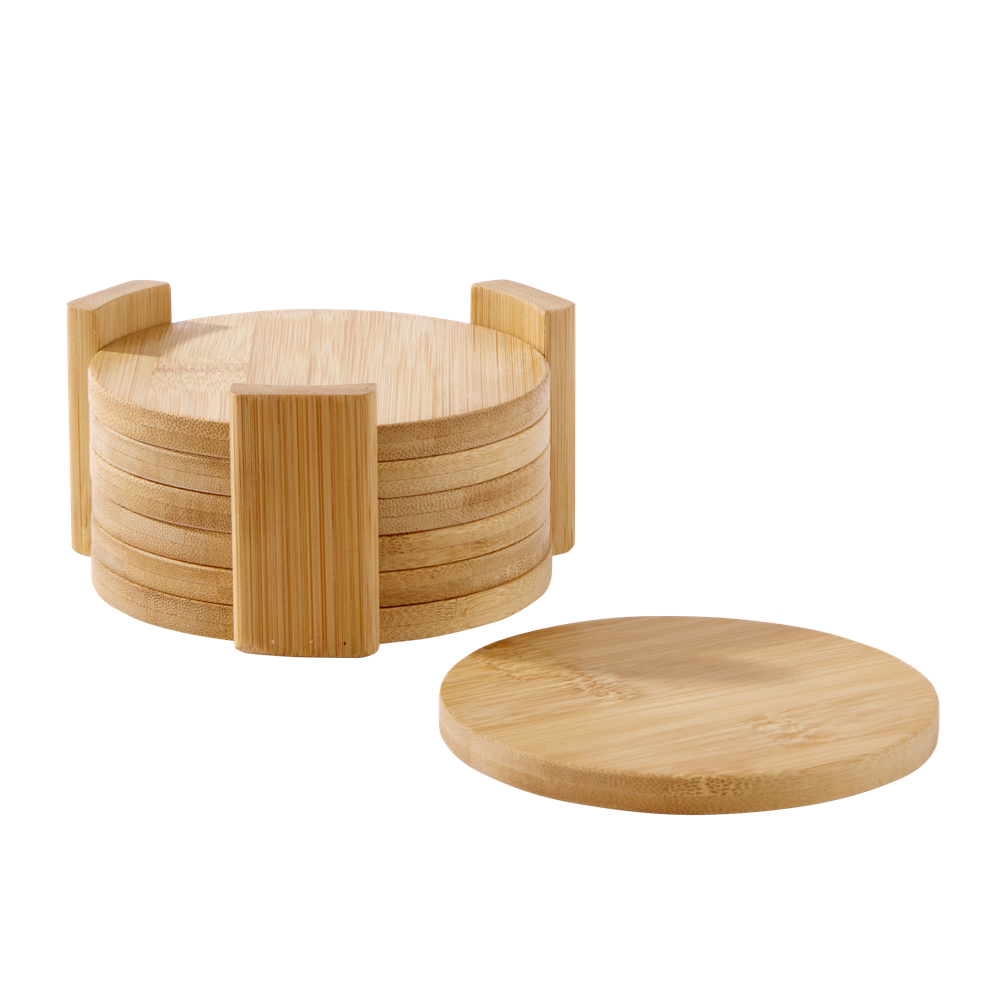 PANDA S/6 COASTERS IN HOLDER_Ø10cm_Bamboe_€5,95