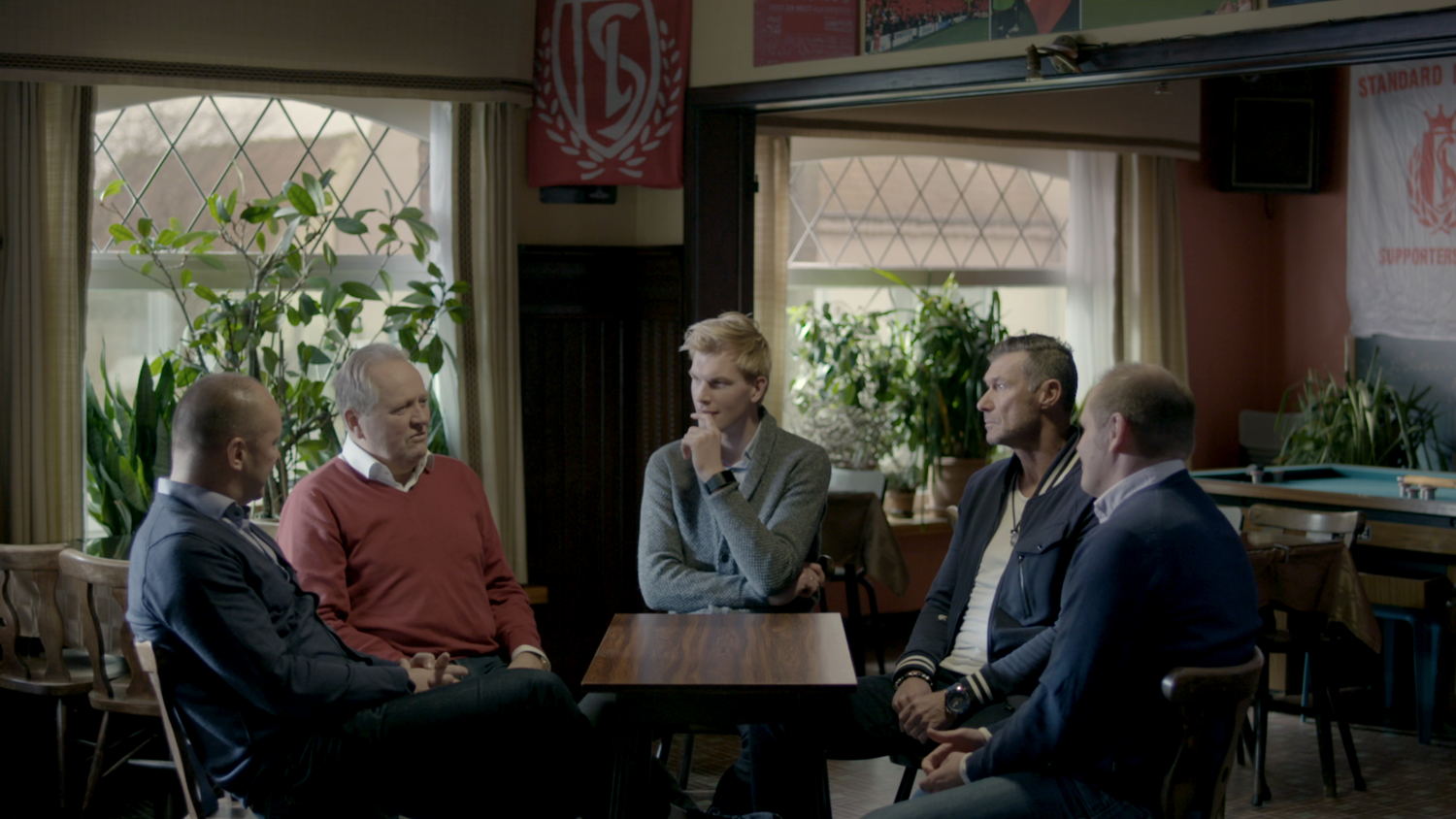 Standard Luik 1993: Patrick Asselman, Arie Haan, Ruben Van Gucht, Henk Vos en Thierry Pister - (c) Deklat Binnen