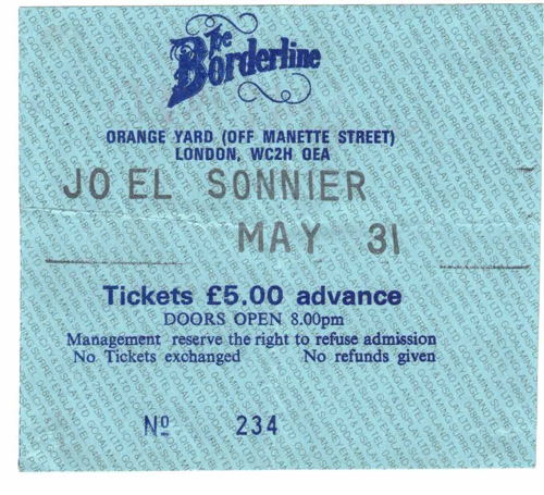 Jo-El Sonnier - Borderline ticket - probably 1988