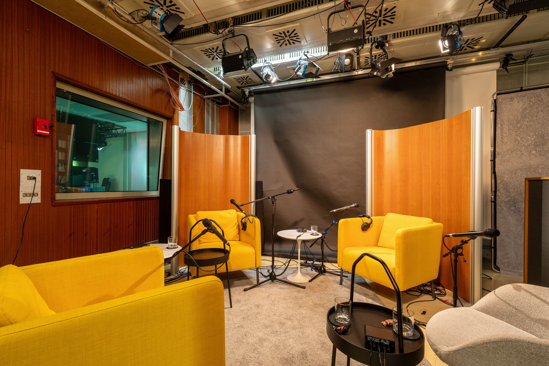 The recording studio has a relaxing atmosphere