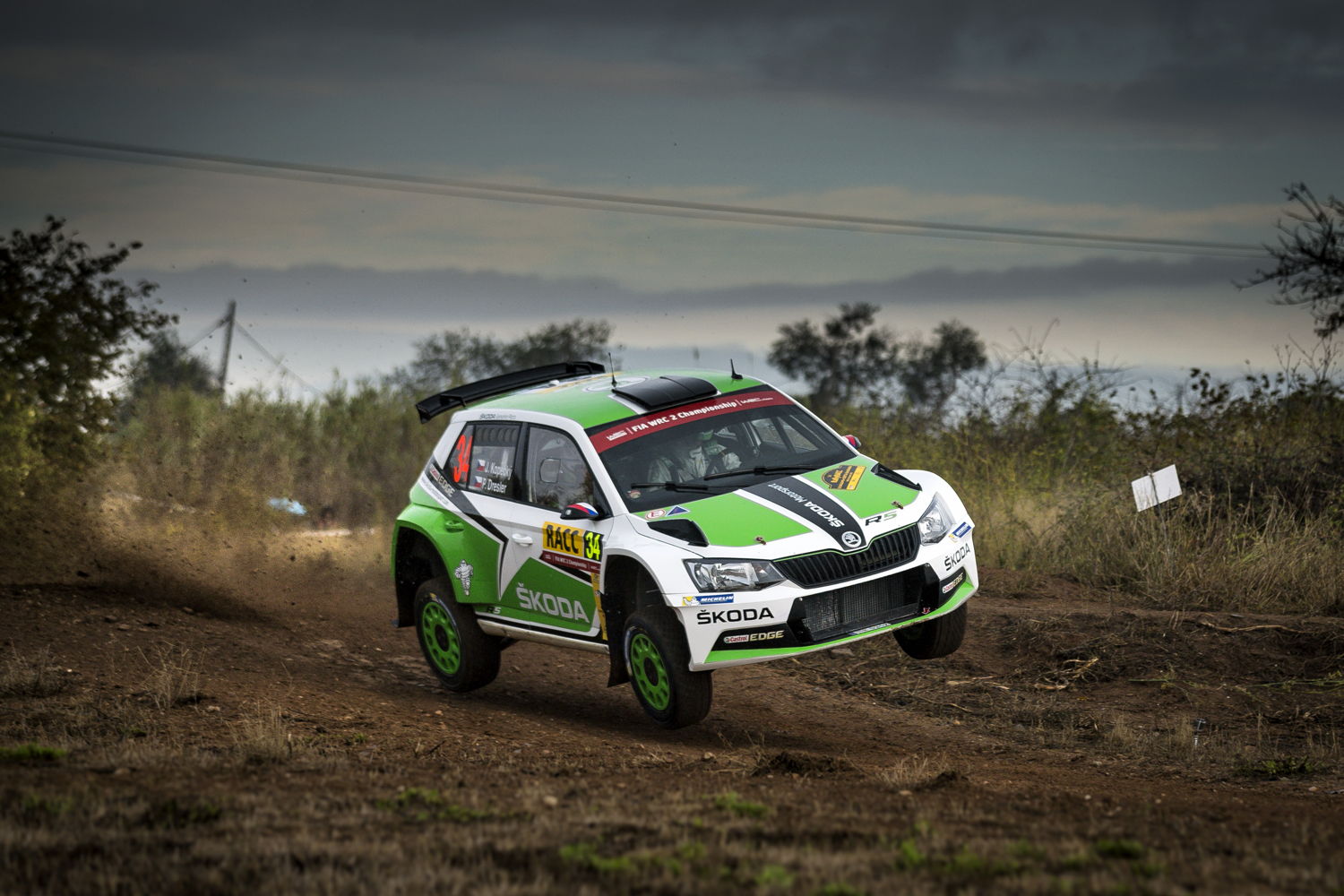 Jan Kopecký (CZ) and Pavel Dresler (CZ) were convincing on the first two days with spectacular jumps and three stage best times in their ŠKODA FABIA R5.