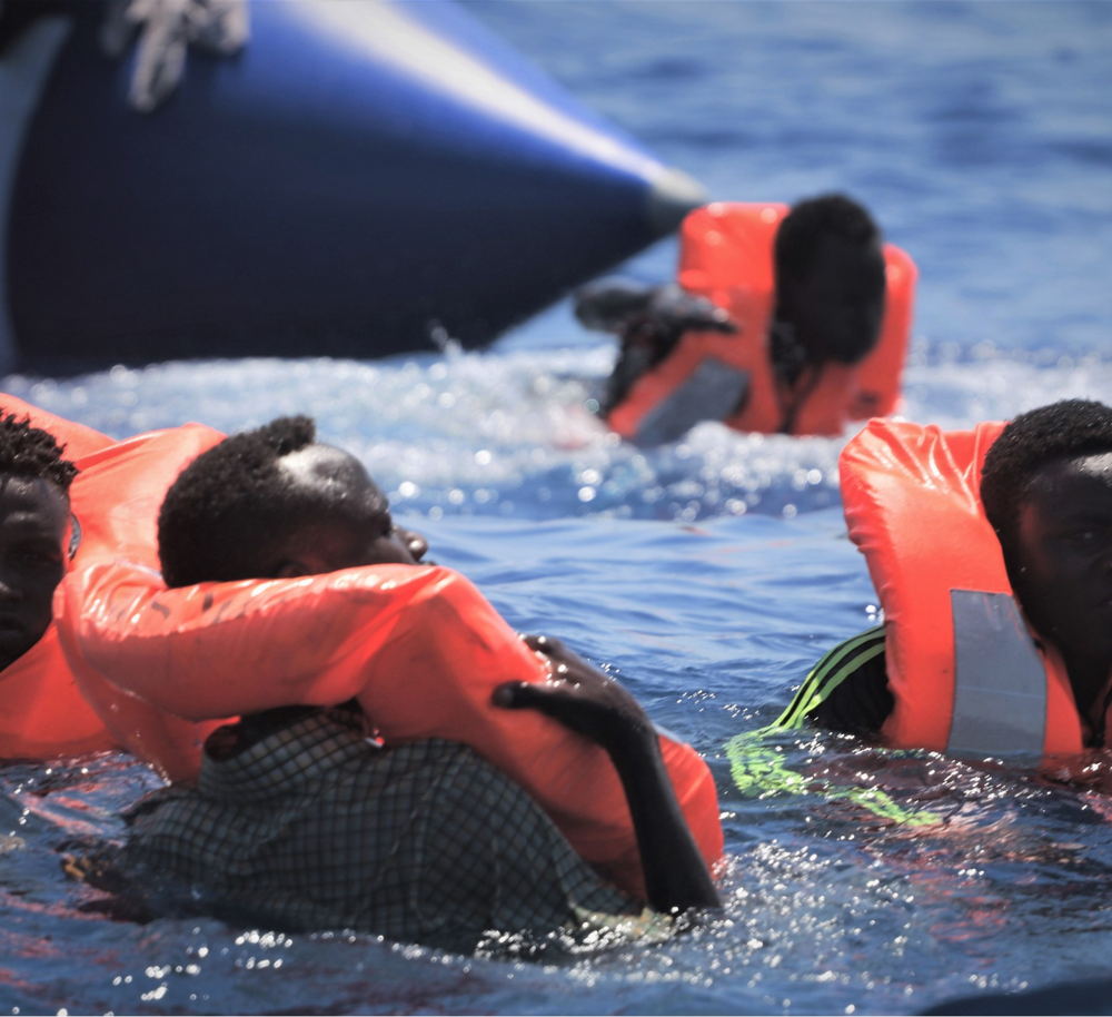 Minutes after lifejackets were distributed, a rubber tube on the fragile boat burst, causing people to fall into the water. All 105 people were rescued and safely brought on the the Ocean Viking.
With four rescues over four days (August 9-12), there is now 356 men, women and children onboard the Ocean Viking.
Copyright: Hannah Wallace Bowman/MSF Minutes after lifejackets were distributed, a rubber tube on the fragile boat burst, causing people to fall into the water. All 105 people were rescued and safely brought on the the Ocean Viking.
With four rescues over four days (August 9-12), there is now 356 men, women and children onboard the Ocean Viking.
Copyright: Hannah Wallace Bowman/MSF