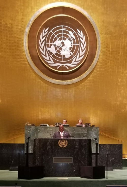 Prime Minister Harris delivers address at the United Nations General Assembly.