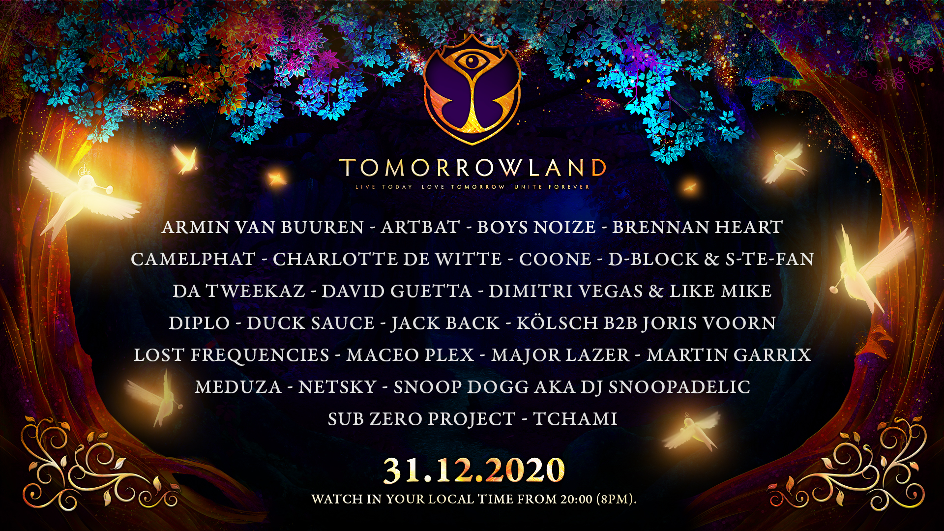 Tomorrowland 31.12.2020 - the line-up