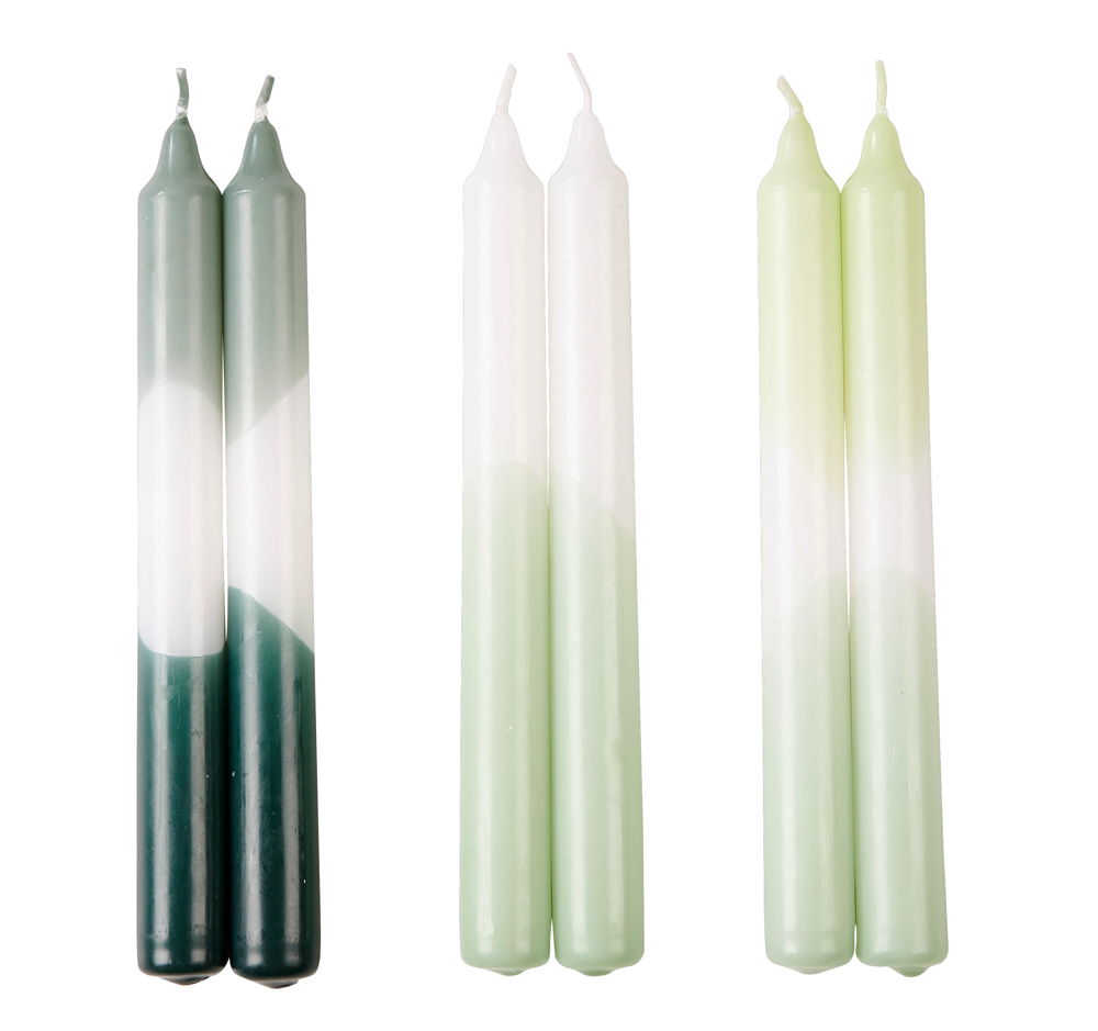 TWO S/2 CANDLES_3 COLOURS _EUR2,95 EACH