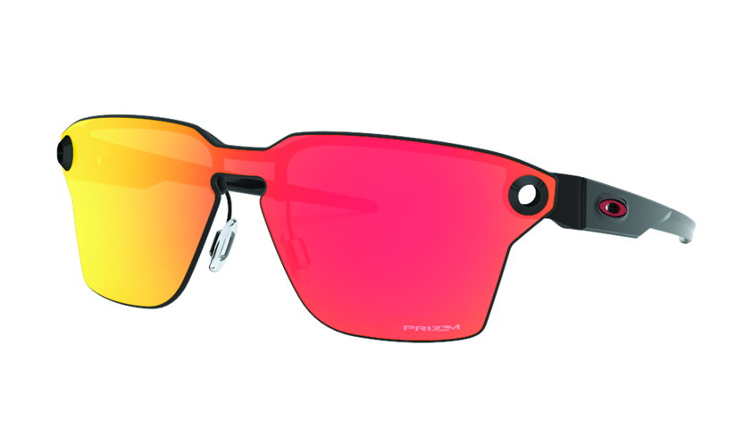 OAKLEY LUGPLATE POLISHED BLACK WITH PRIZM RUBY