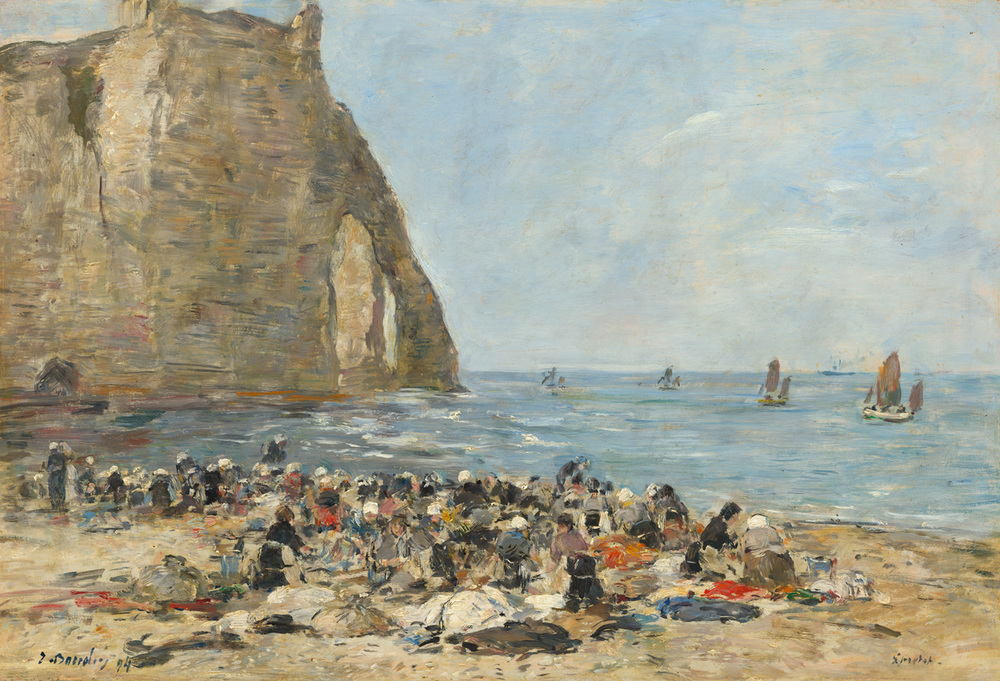 Washerwomen on the Beach of Etretat. Eugène Boudin. AKG5010467 © akg-images