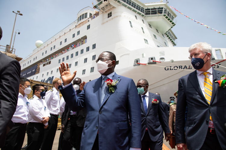 With thanks to the patronage of H.E. President of Senegal,  Macky Sall, the Global Mercy was inaugurated into service in Dakar 30 May 2022.