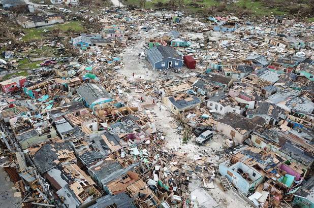 A community ravaged by hurricane-force winds in The Bahamas post-Hurricane Dorian ©New York Post 