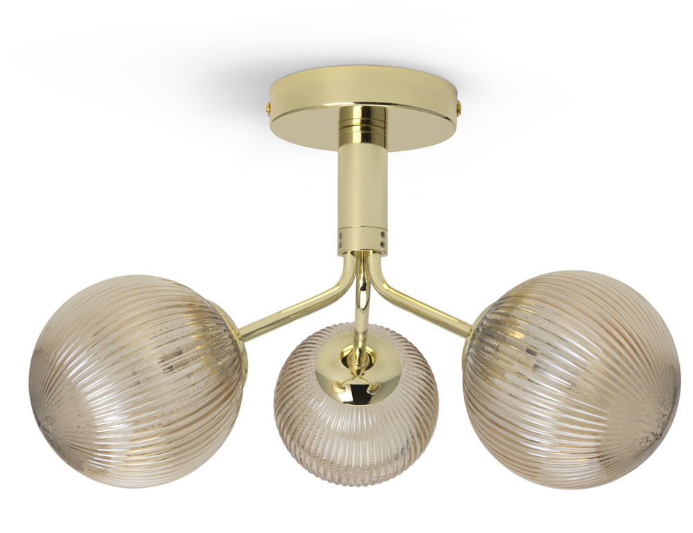 Habitat Ribbed 3L Ceiling Light- Brass Champagne, £45