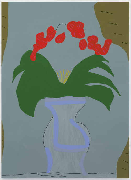 Gary Hume, Vase with Flowers 2019 Enamel paint on aluminum Courtesy of Laurence and Atsuko Fish Gary Hume, Vase with Flowers 2019 Enamel paint on aluminum Courtesy of Laurence and Atsuko Fish