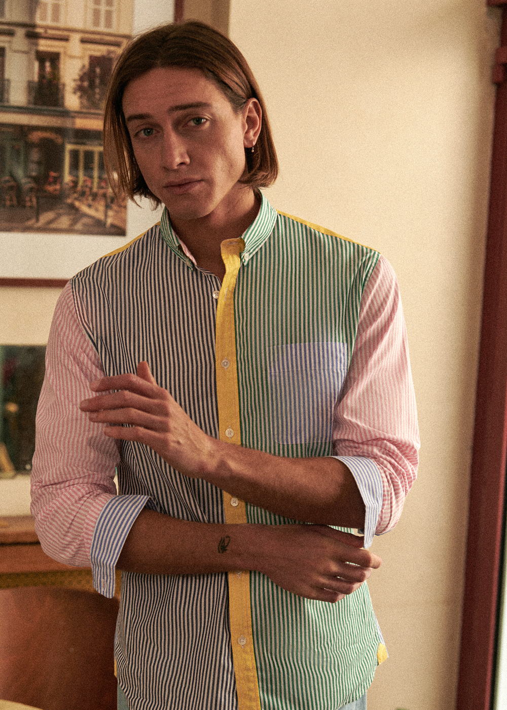 Octobre Editions - Chemise Charlie Popeline Patchwork Multicolore