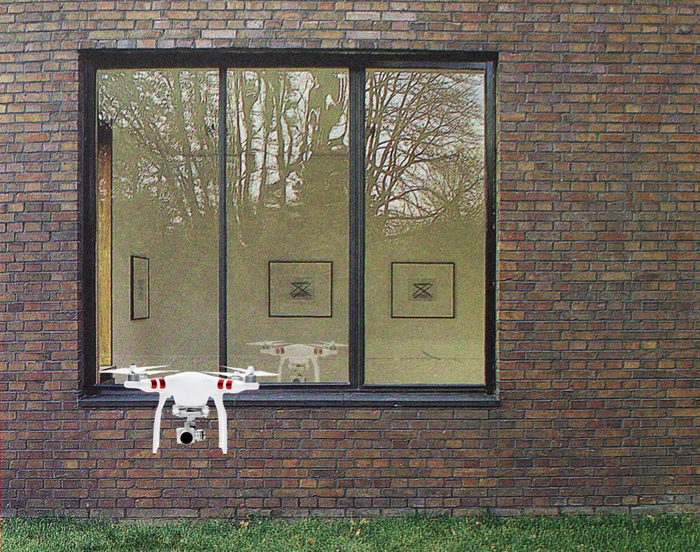 Haus Lange with drone, photo collage, MALL (2017)  