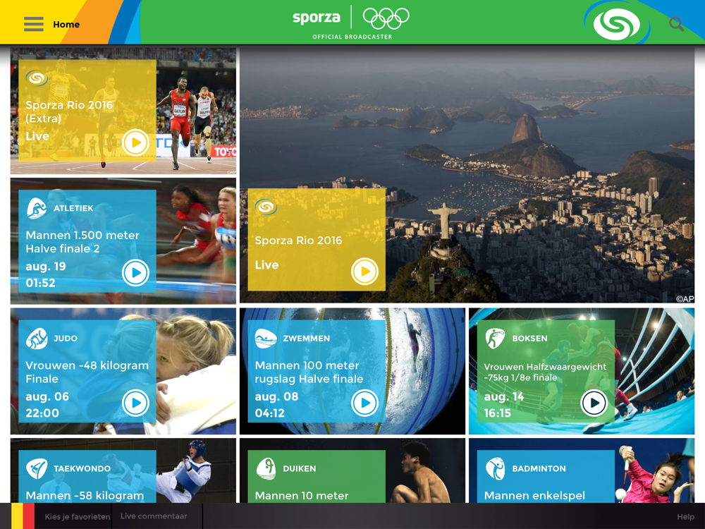 De Olympische App van Sporza