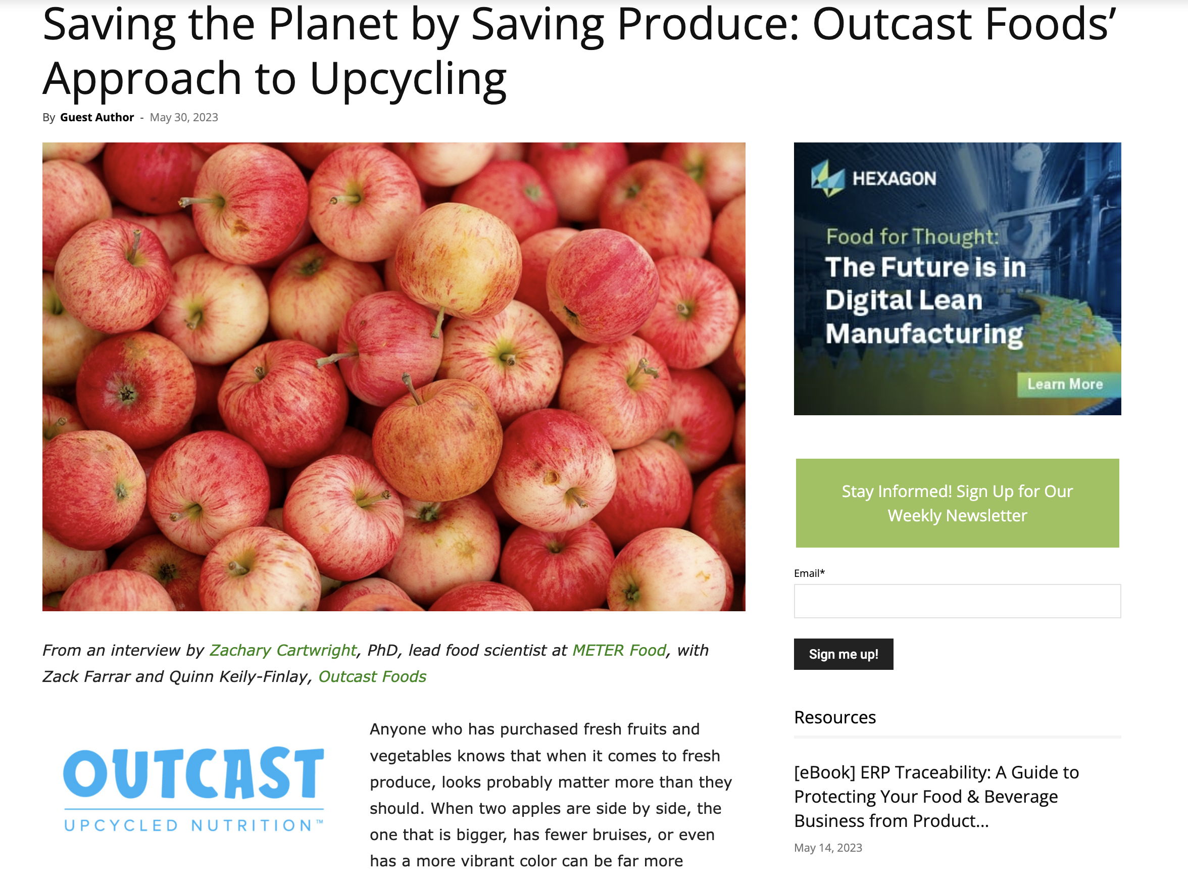 Saving the Planet by Saving Produce: Outcast Foods’ Approach to Upcycling
