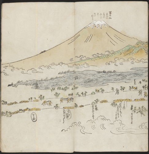 Enkin Dōin, Hishikawa Moronobu, Tōkaidō bunken no zu [La grande route du Tōkaidō], 1690