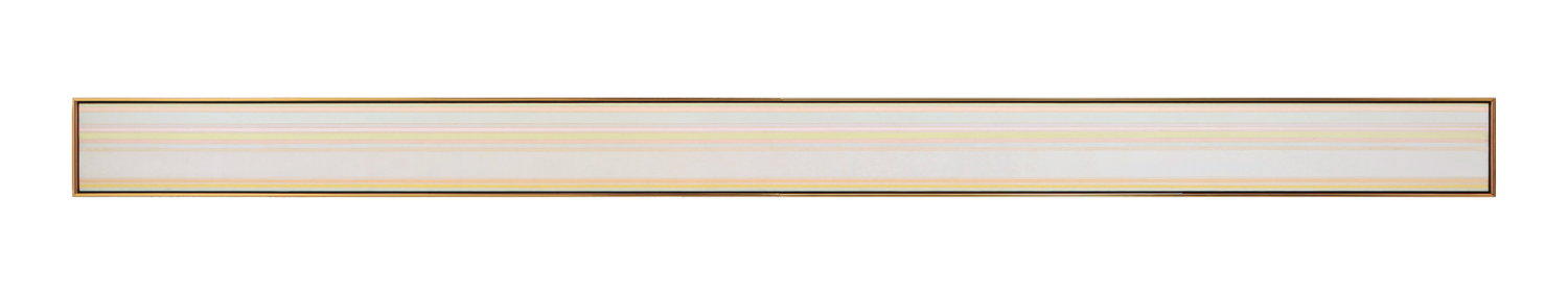 Kenneth Noland, Streak Out, 1969. Acrylic on canvas 21,6 x 350,5 cm. Courtesy : Collection Fondation CAB Bruxelles, Saint-Paul-de-Vence