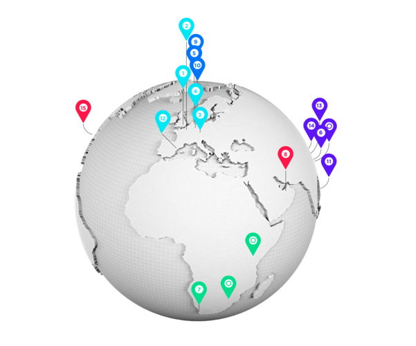 Die Standorte von CM.com weltweit