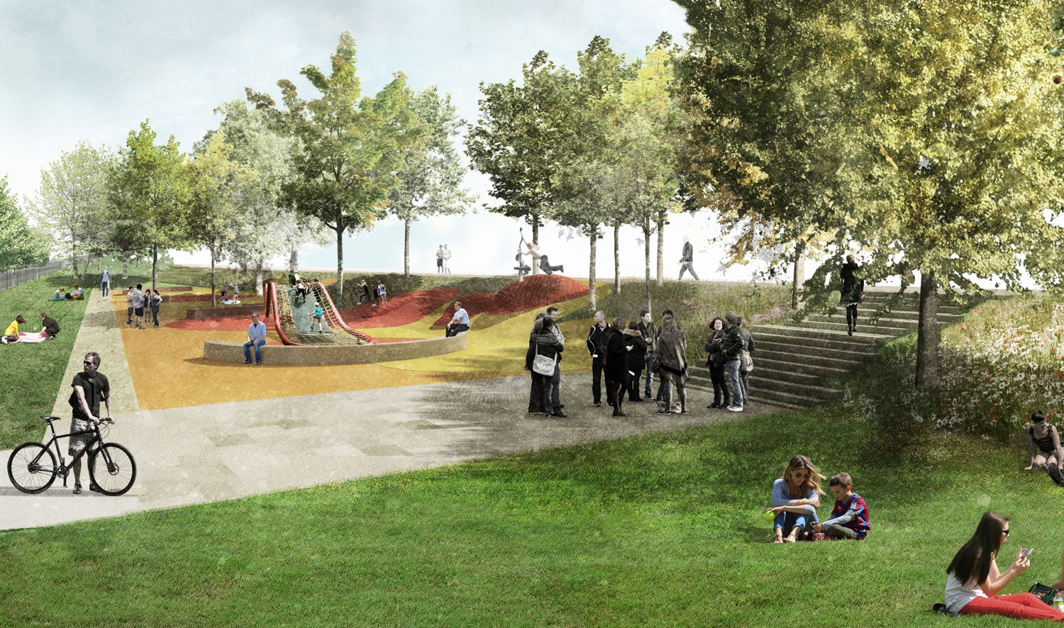 Scheldekaaien Sint-Andries - Zuid: speeltuin ©PROAP