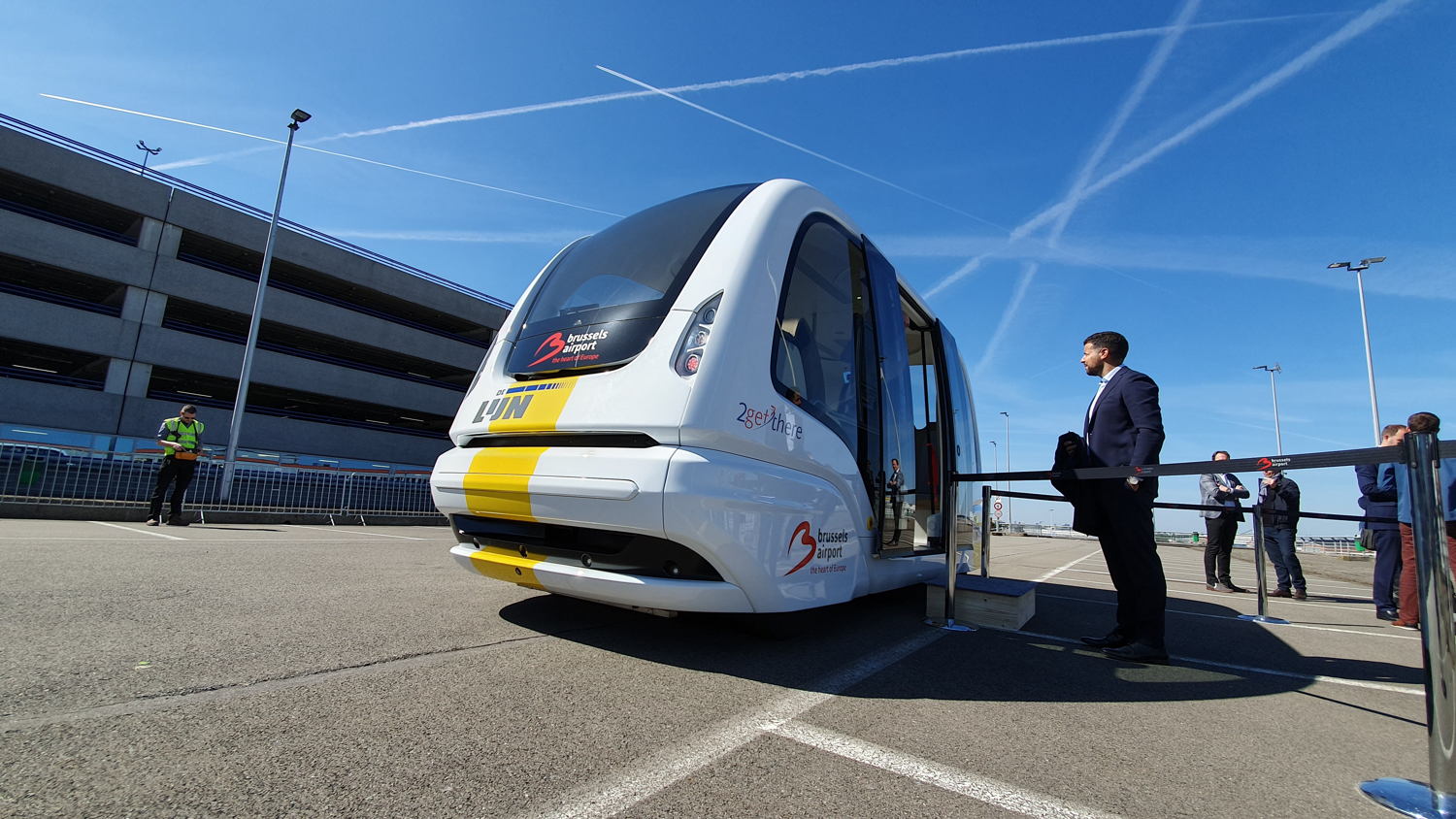 De autonome shuttle van De Lijn en Brussels Airport Company.