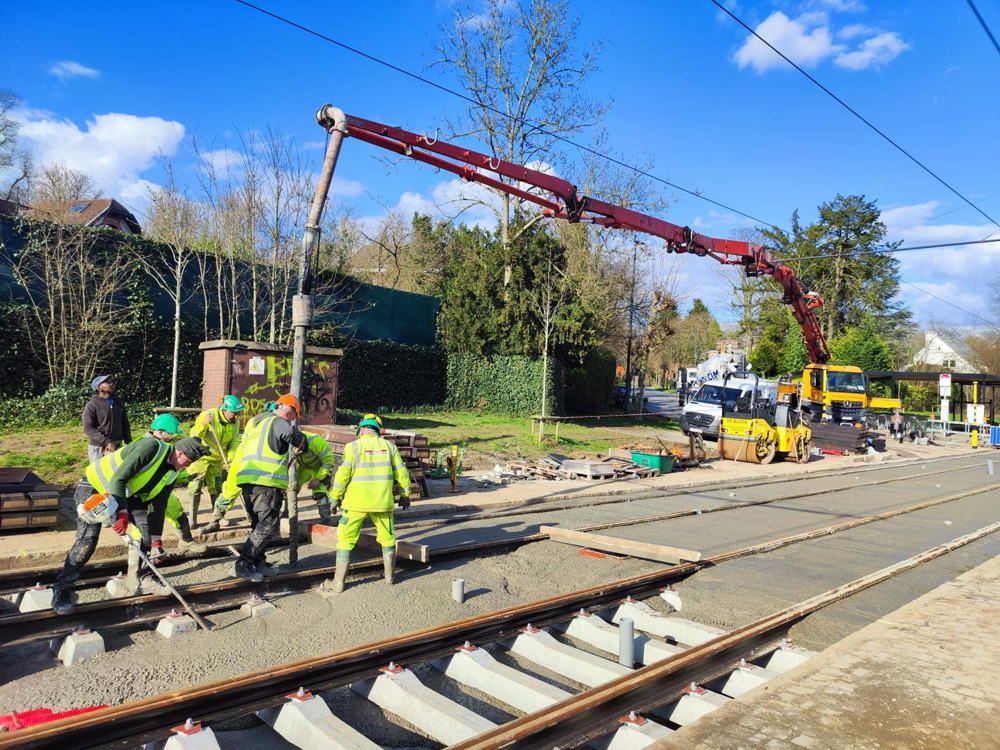 Travaux sur le tracé du tram 44